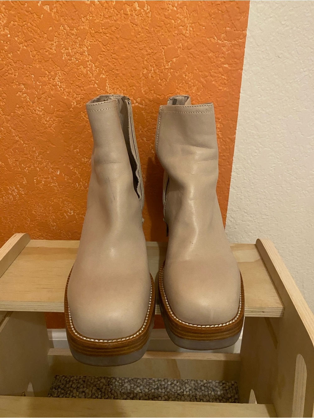 Jeffrey Campbell Women’s Beige Leather Ankle Boots